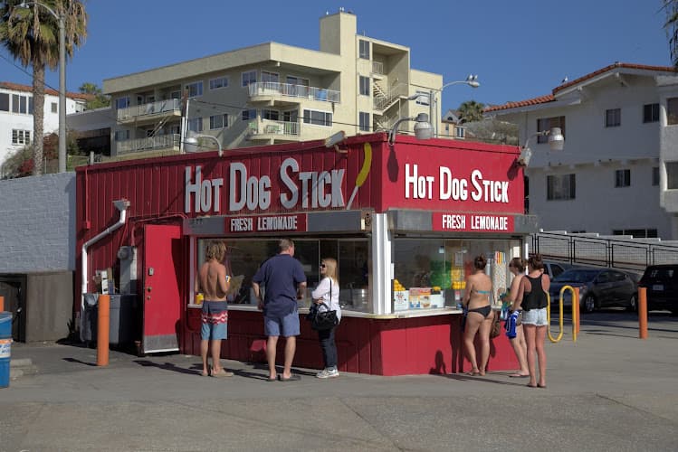 Dog walker Hot Dog on a Stick Santa Monica