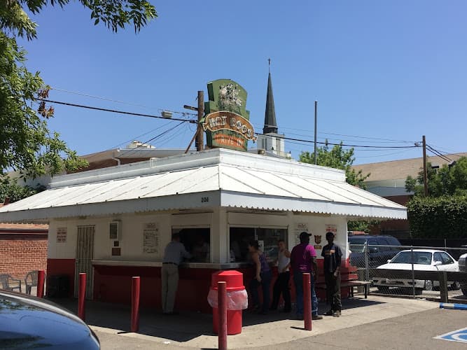 Dog walker Taylor Brothers Hot Dog Stand Visalia